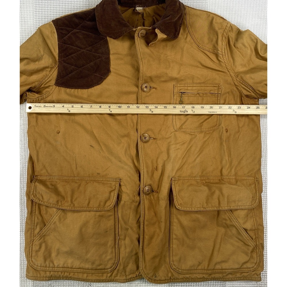 Vintage American Outfitters Game Hunting Jacket Beige Corduroy Collar USA - Picture 3 of 15